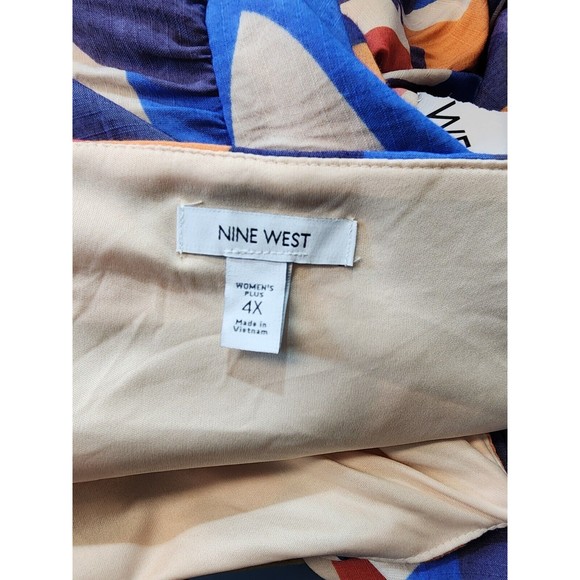 Nine West Maxi Dress 4XL Geo Print Sleeveless Adjustable Straps Rayon Sun Dress - Picture 6 of 8